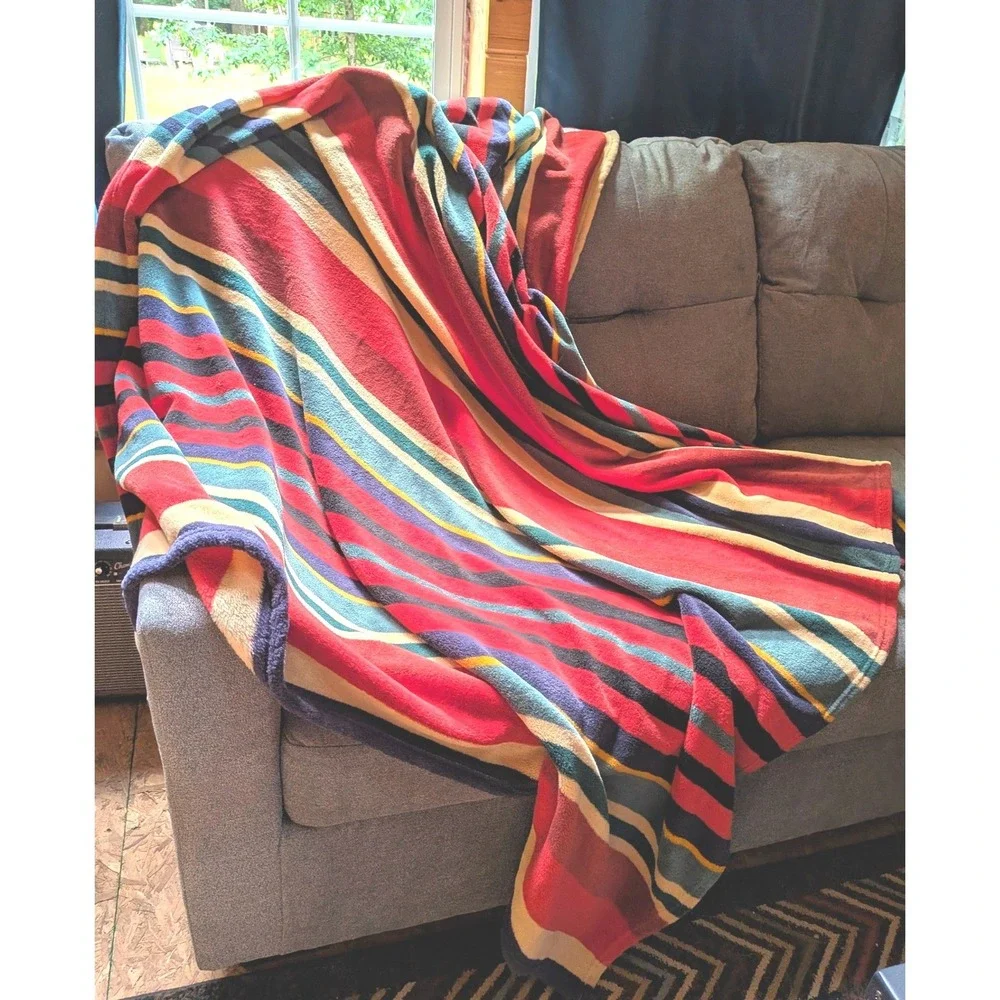 Lauren Ralph Lauren Fleece Throw Blanket Southwestern Cabin Lodge Heritage 60x78
